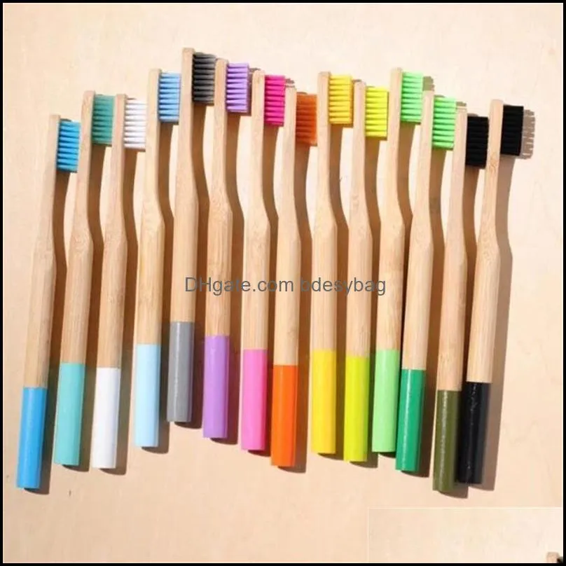 natural bamboo disposable toothbrushes wood soft bristles eco fibre wooden handle for adults