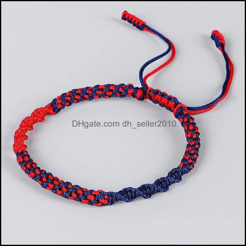 Tibetan Buddhist Lucky Corn Knots Bracelet Women Men New Fashion Handmade Blue Red Black String Braided Bracelet Jewelry Gift 142 M2