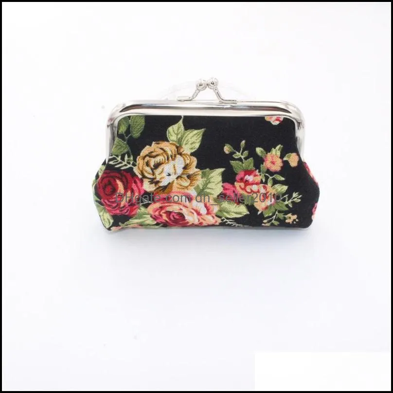 Jewelry Tools Bright Color Vintage Floral Coin Purse for Women Print Flower Snap Closure Small Wallet Summer Jewelry Accessories305 T2