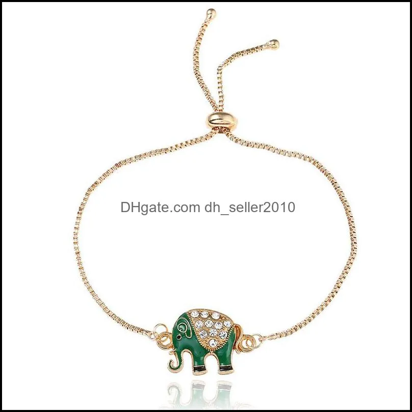 Fashion Enamel Good Luck Elephant bracelets For women Hamsa Hand Love Letter Turkey Blue Evil Eye charm Gold chains Bangle Jewely 81