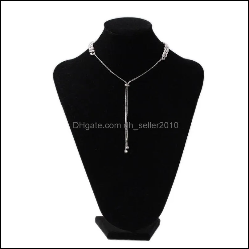 Men Gold Iced Out Necklace Hip Hop Bling Chains Jewelry  Cuban Link Chain Extendable Up to 60cm 1655 T2