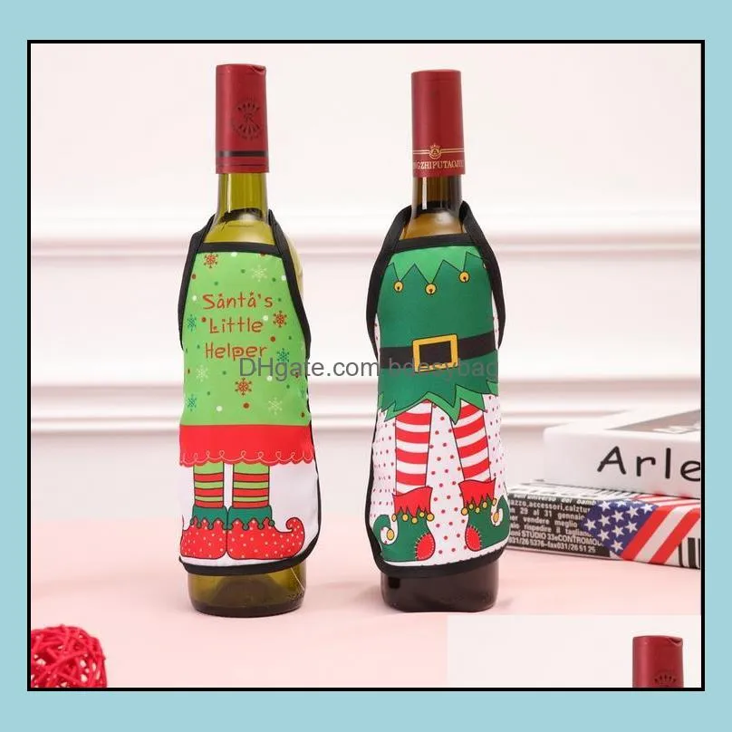 christmas halloween party red wine champagne beer bottle decorative apron
