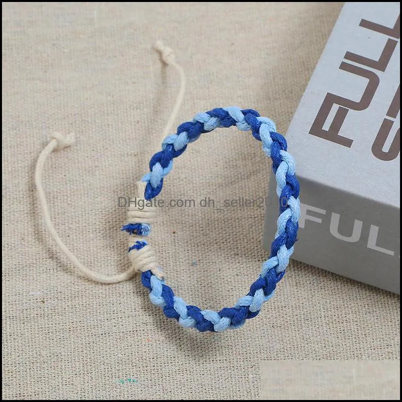 Ethnic Style Bracelet Manual Weave Simplicity Colour Jewelry Women Mens Fashion Hand Rope Charm Bracelets Christmas 0 85sh K2B