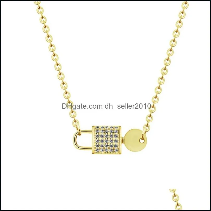 Crystal Rhinestone Lock Key Pendant Necklaces Choker Couple Jewelry Bijoux Stainless Steel Chain Boho Collares Statement Necklace 362