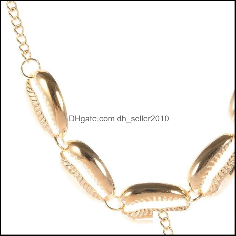 Chokers Women Bohemian Seashell Alloy Choker Necklace Summer Vintage Short Collar Party Dress Jewelry1 3536 Q2