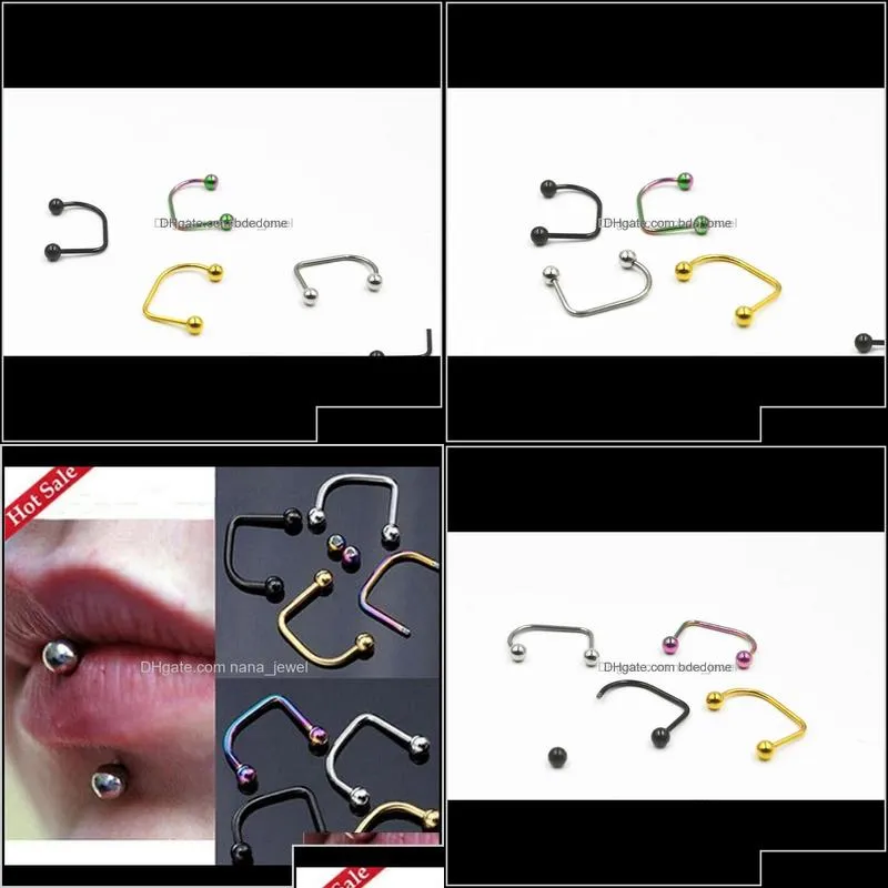 50pcs surgical steel lip labret rings bar body jewelry piercing 16g three colors vbteu 8dsmh