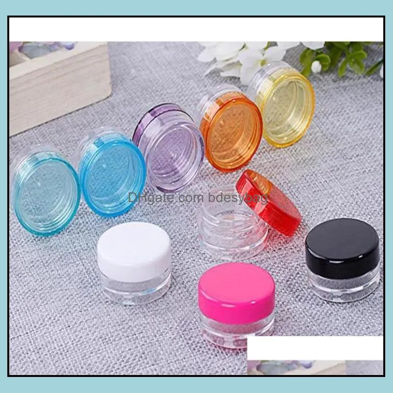 environmental friendly light cream storage bottles 3g/5g round bottom sample cosmetics packaging 11 colors