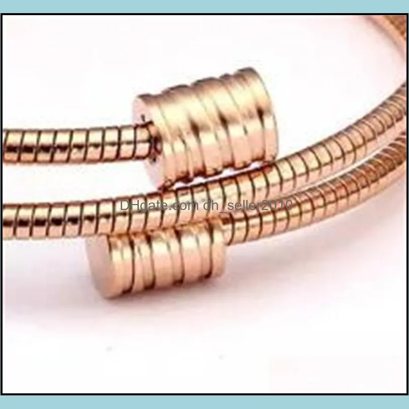 Men Women Charm Cuff Bangles Bracelets Simple Fashion Round Rose Gold Chain Link Wrap Bracelets Sporty Jewelry 262 T2