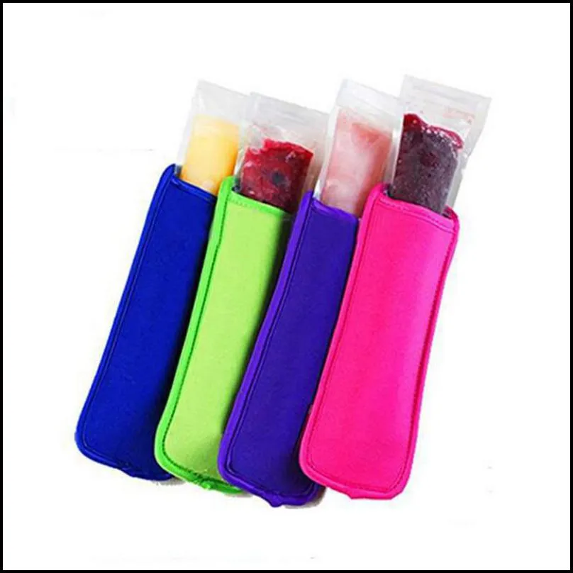 new popsicle holders sleeve ice pack insulation child freeze protection cover popular shark solid color ice sleeves