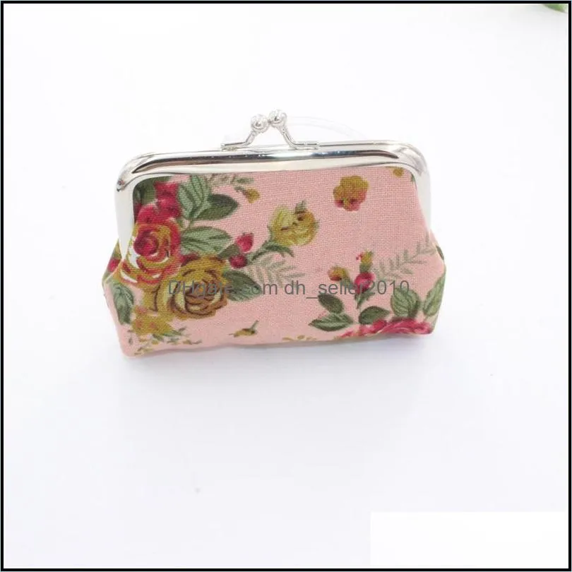 Jewelry Tools Bright Color Vintage Floral Coin Purse for Women Print Flower Snap Closure Small Wallet Summer Jewelry Accessories305 T2