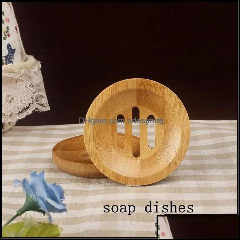 soap dishes bathroom accessories bath home garden round mini dish creative environmental protection natural bamboo soaps holder drying