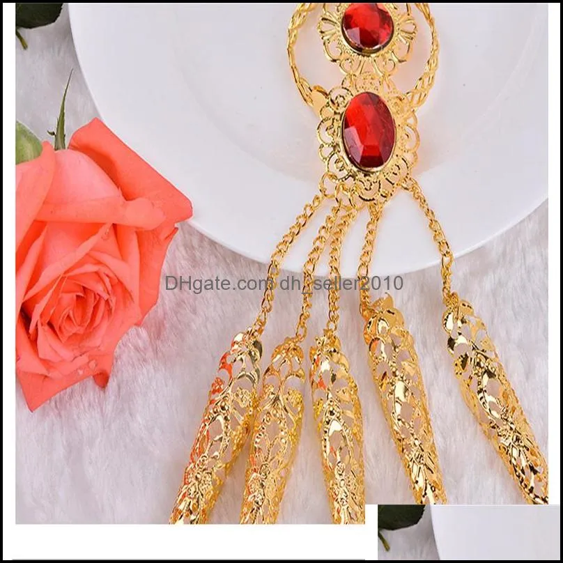 Fashion India Dance single Perform Charm Bracelet Accessories Xinjiang Folk Belly Dances Bracelets Thousand-Hand Bodhisattva Nail Cover Bangle 4 1zx