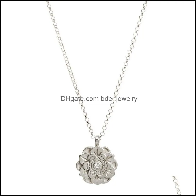 beautiful beginnings flower crystal pendant necklace for women charm jewelry gold silver color wish card necklace choker gifts