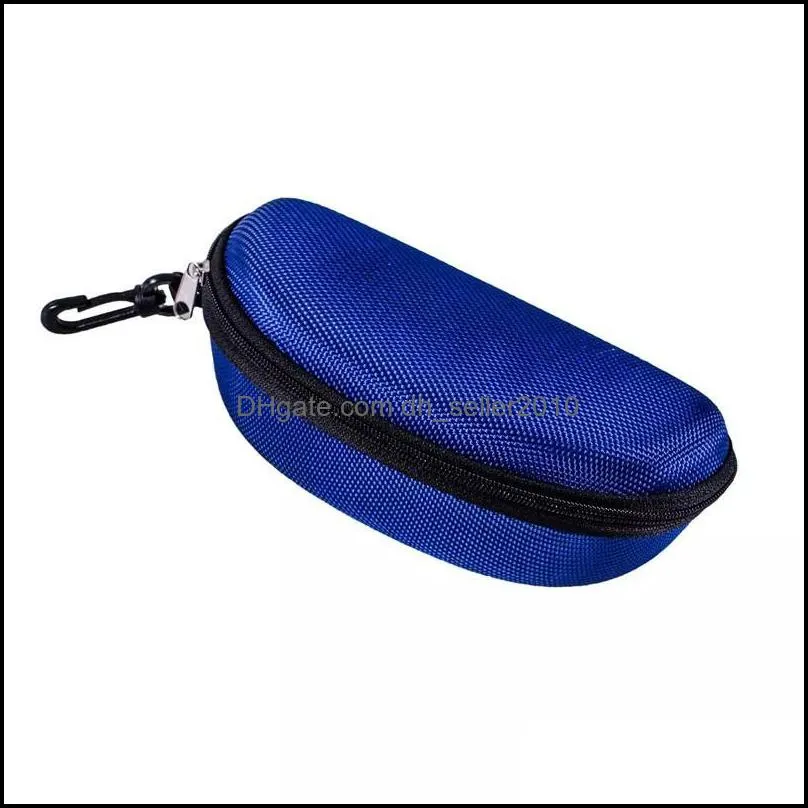 15 colors Sunglasses Case Eyeglasses Box Glasses Bag Eyeglasses Carry Box Sunglass Portable Zipper Hook Hard Holder Sunglasses 100 U2