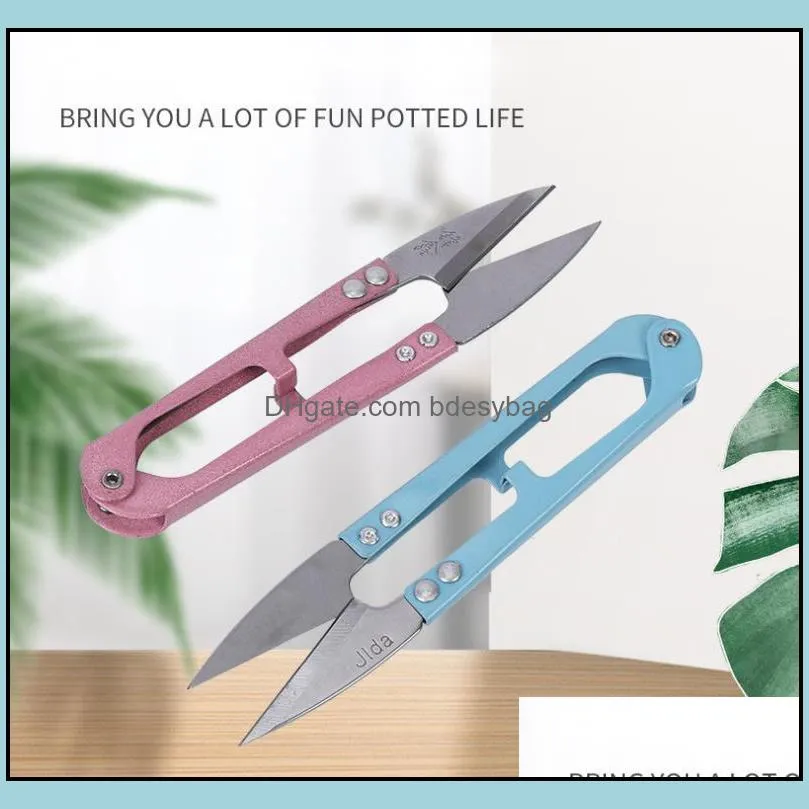 stainless steel u-shaped scissors gardening pruning plant root thread hand tools gf897