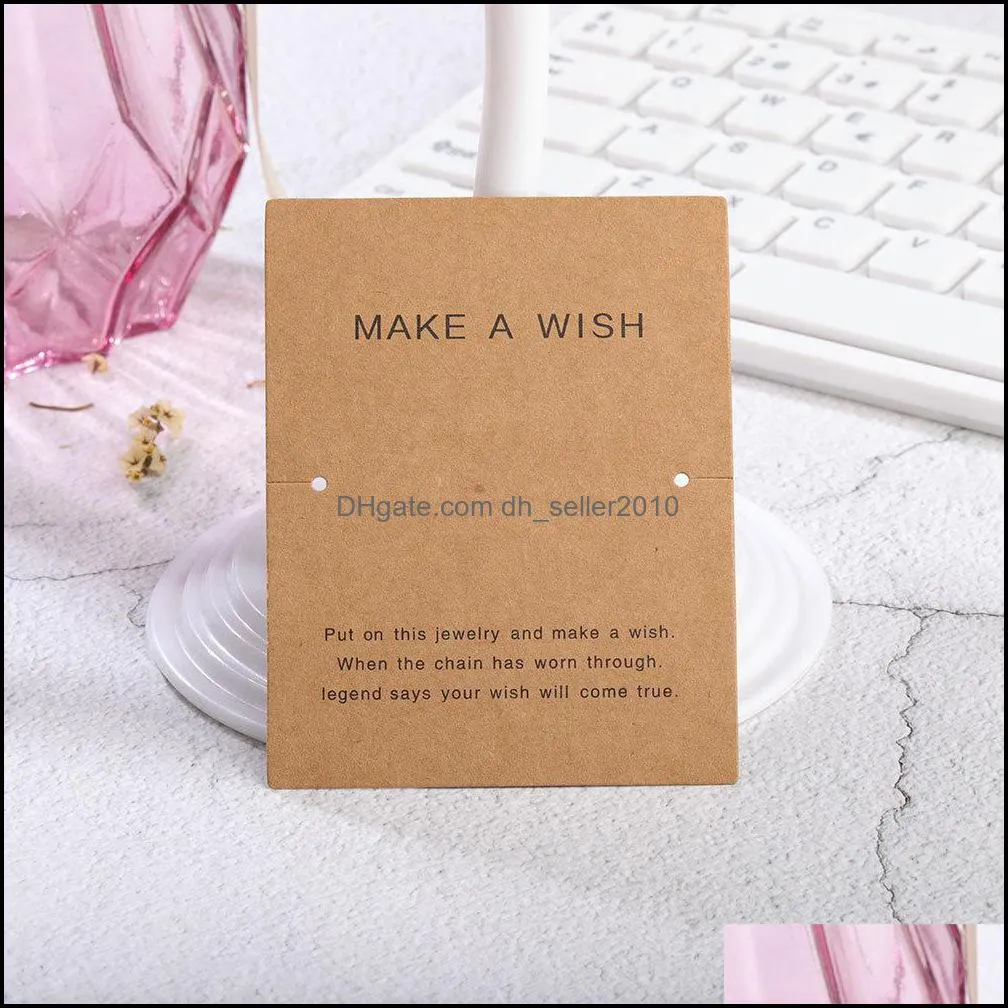 Friendship Make A Wish Thanks Bracelet Card Made With Love One For You The Lucky Charm Handmade Jewelry Packaging