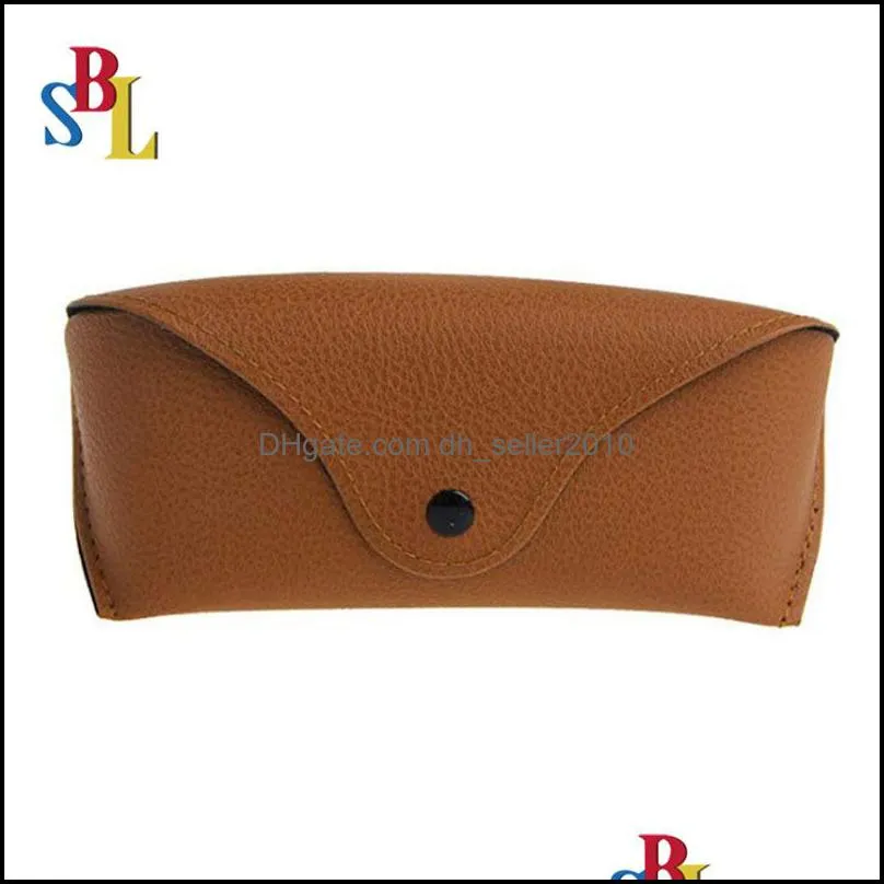 Wholesale Black Sun Glasses Case Retro Brown Leather Sunglasses Box Discount Cheap Fashion Eye Glasses Pouch Without Cleaning Cloth 1244