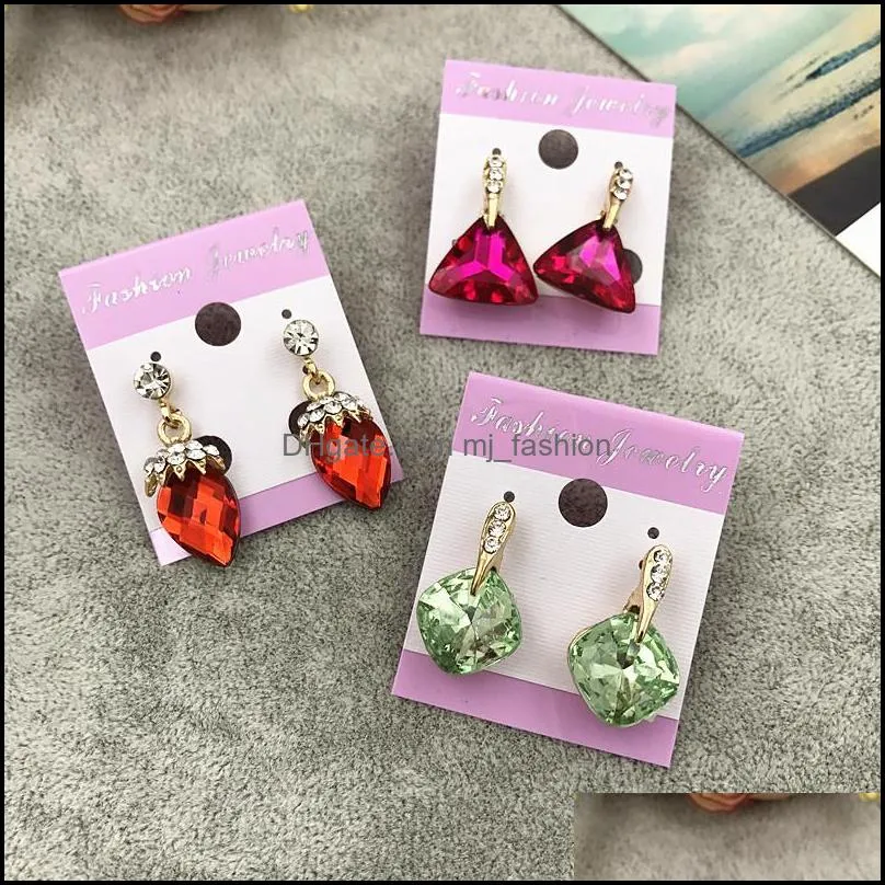 mixed batch 50pcs / lot crystal bow earrings stud accessories ground stall supply women`s jewelry yao