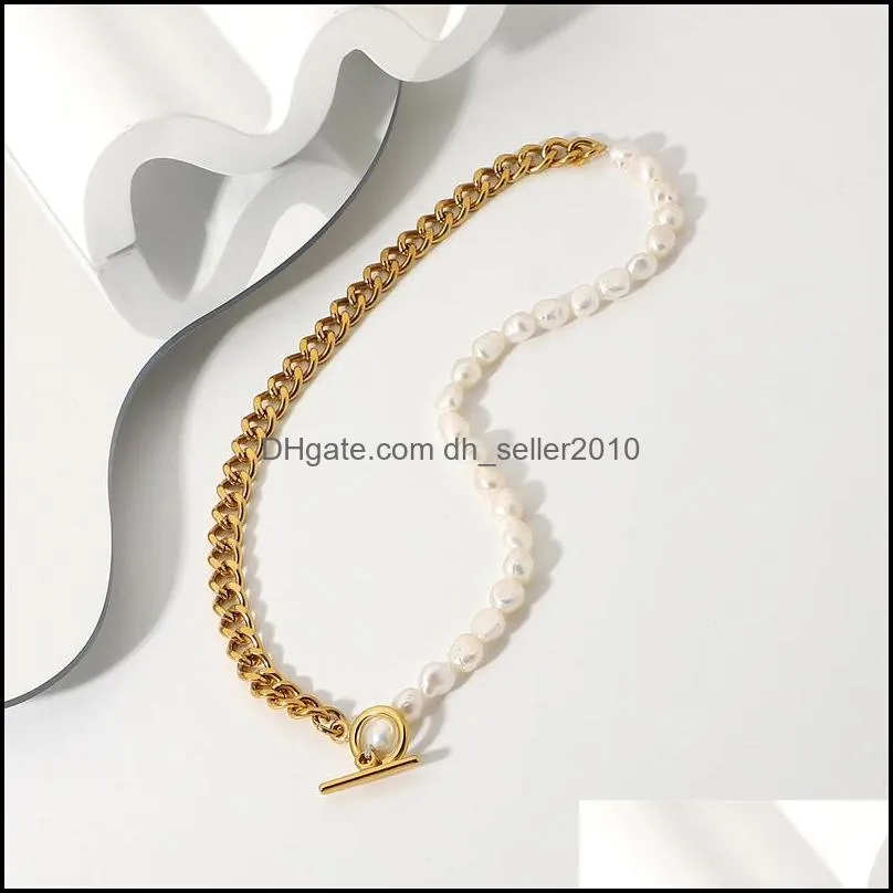 Curb Chains Women Necklaces Jewelry 18K Gold 7.9mm Women`s long Link Chain Classic Necklace for Female