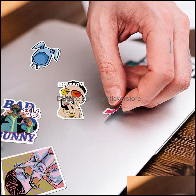 50pcs bad bunny stickers pack for laptop skateboard motorcycle decals