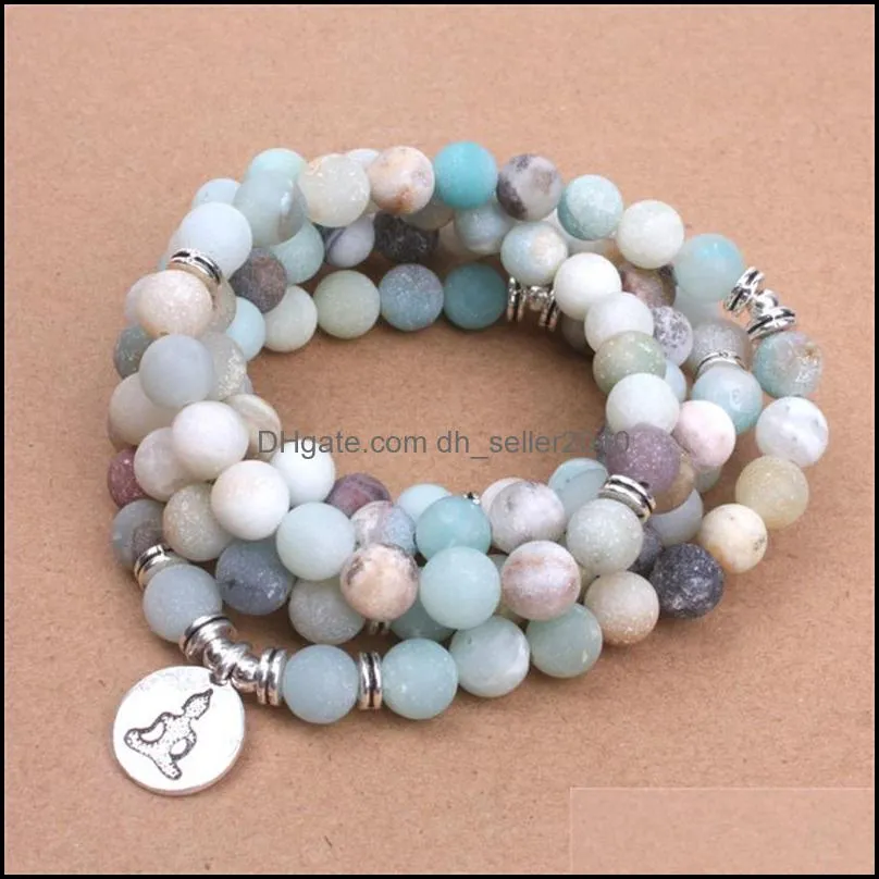 Beaded Strands Natural Stone Bracelet Fashion Lotus Buddha Statue Charm Jewelry Colour Women Man Chain Beaded Bracelets Yoga 12ye K2B