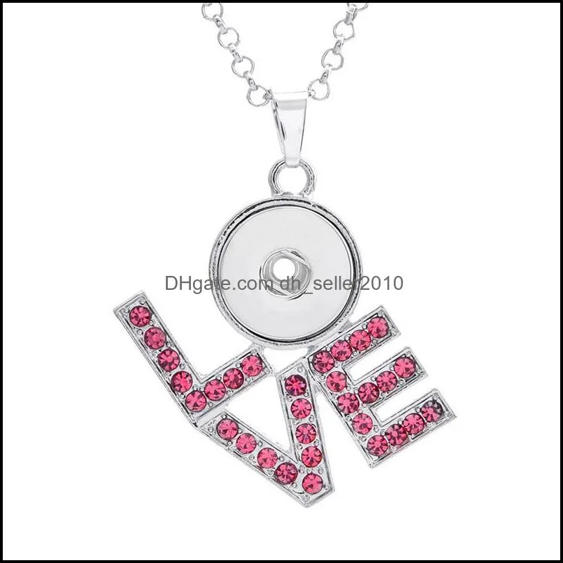 button necklaces pendants for dye sublimation love zircon necklace pendant for women tranfer printing consumable 4 colours