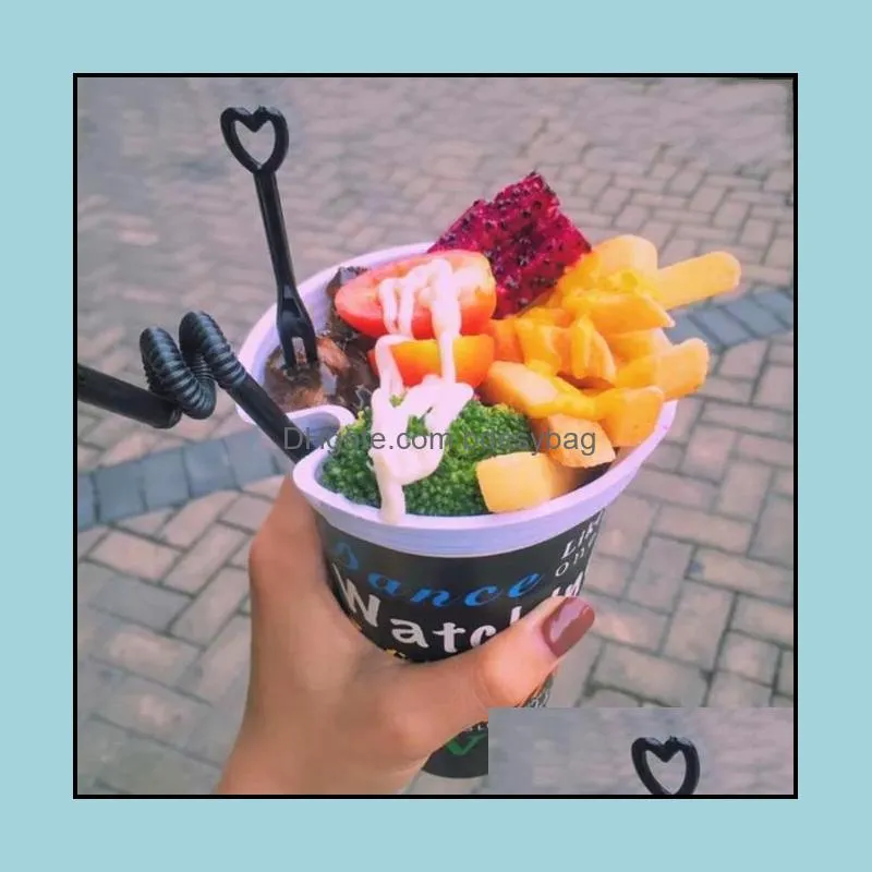 snack cup holder creative fried chicken fries popcorn cups holders disposable cold drink milk tea plastic tray