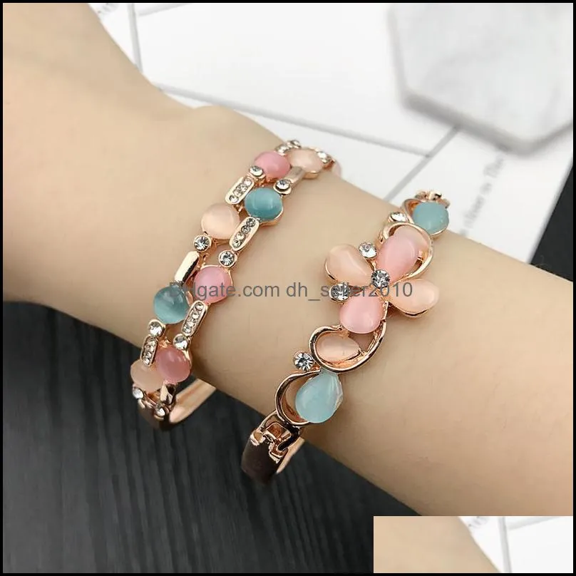 Charm Bangle Bracelet Rhinestone Styles Mix Jewelry Women Alloy Wristband Female Bracelets Fashion Quality Gift