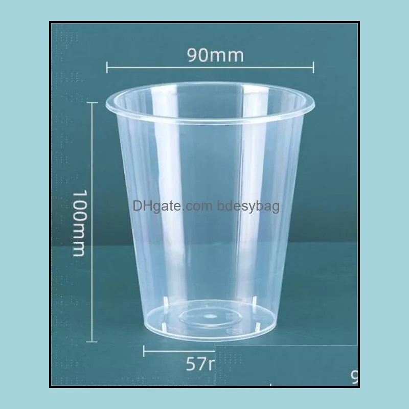 beverage cold drink plastic cup fruit juice commercial disposable milk tea cup pp frosted transparent packaged