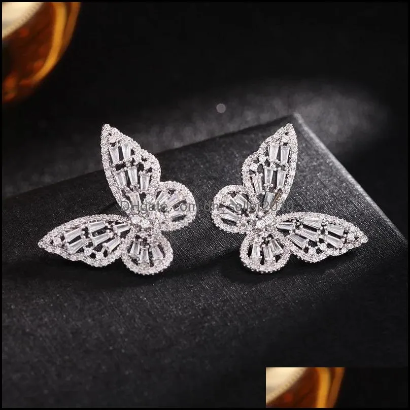 New Luxury Fashion Round Korean Stud Earrings For Women Big Butterfly Gold Earring for women Jewelry 64 D3