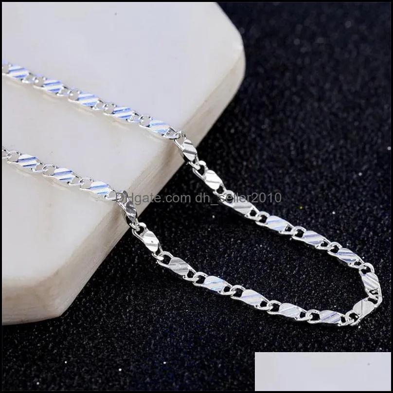 925 Sterling Silver 16/18/20/22/24/26/28/30 Inch 2mm Charm Chain Necklace For Women Man Fashion Wedding Party Jewelry 1278 T2