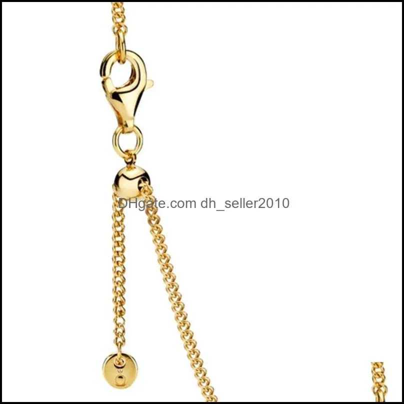 Rose Gold Shine Curb Chain Necklace Women`s Clavicle Chain Fit DIY Pendant Factory Direct Sale white 3417 Q2