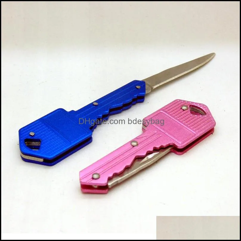 stainless steel kitchen folding knife keychain mini outdoor camping hunting tactics survival edc tool 6 colors gf563