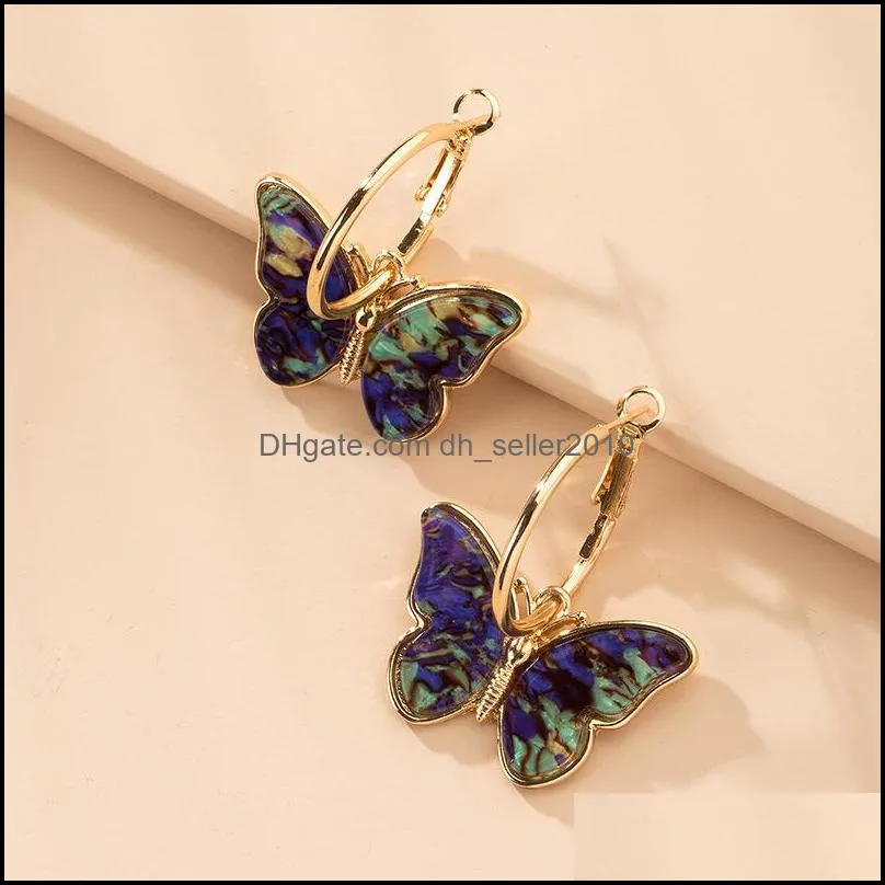 Dangle Earring For Women Cute Mushroom Hoops Gold Color Sweet Butterfly Earrings Trendy Designer Jewelry Luxury 232 D3