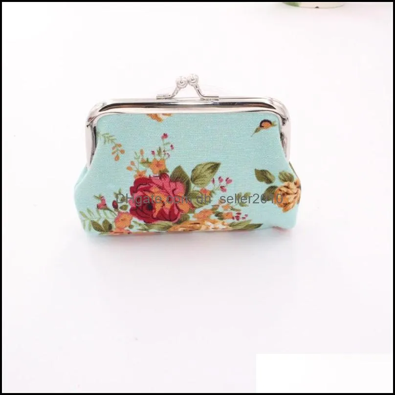 Jewelry Tools Bright Color Vintage Floral Coin Purse for Women Print Flower Snap Closure Small Wallet Summer Jewelry Accessories305 T2