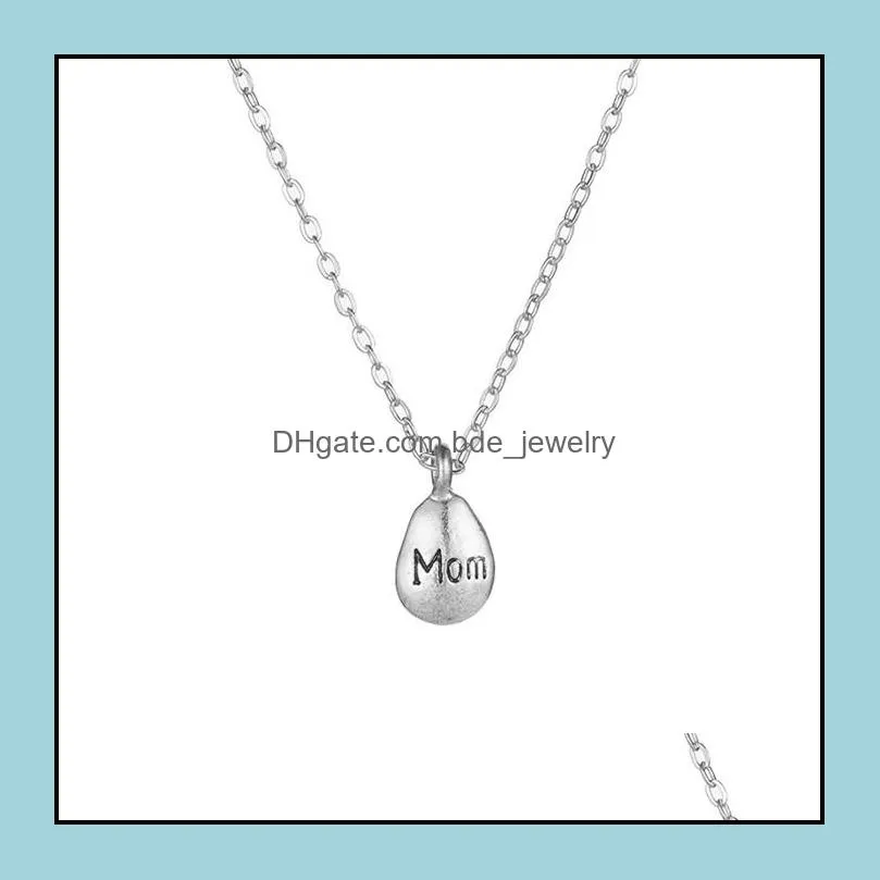 mom letters pendant necklace for women charm jewelry gold silver color wish card necklaces choker jewelry gifts for mother`s day