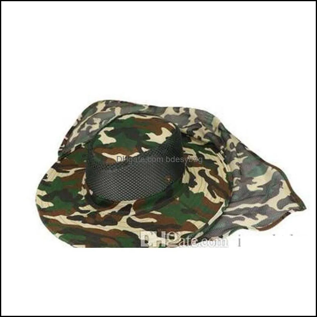 home boonie hats outdoor camouflage caps sport leaf jungle military fishing hats sun screen gauze cap  packable army bucket hat