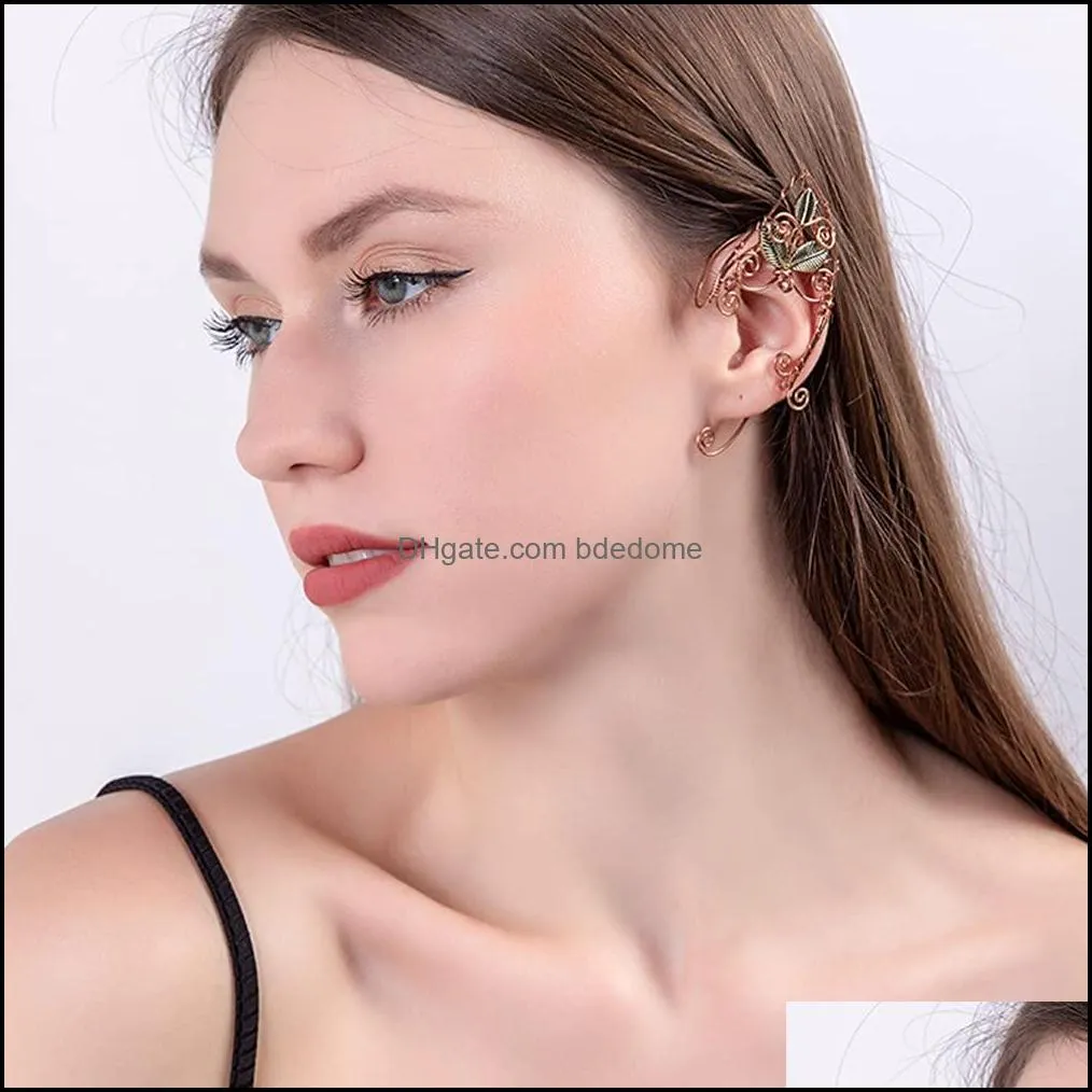 dangle chandelier beaupretty 1 pair elf ear cuffs cler climber earrings wrap clip on cuff non- piercing jacket jewelry for christmas