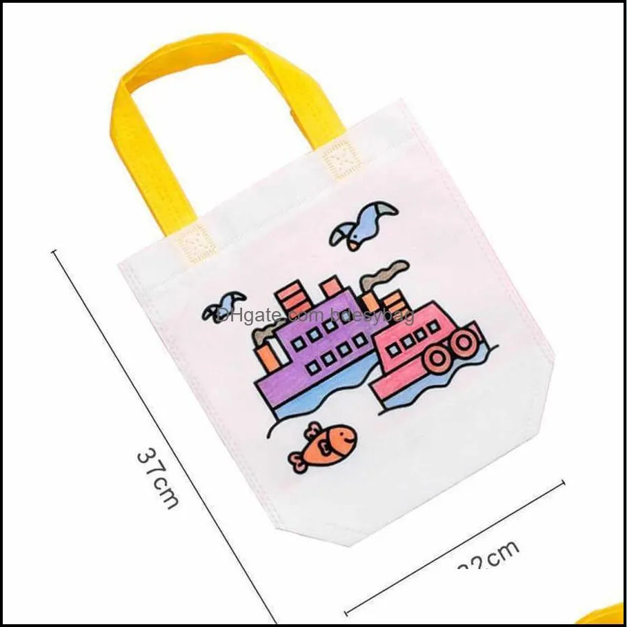 home diy environment-friendly bag non-woven graffiti art hand-colored cloth hand-painted painting handbag material