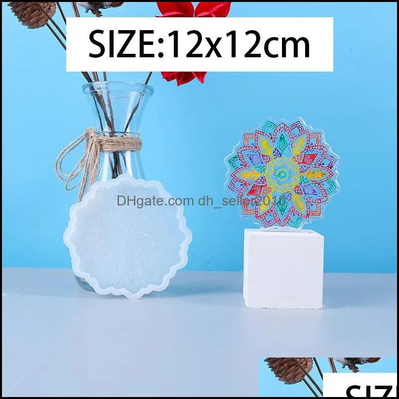 Epoxy Resin Silicone Molds Sun Flower Tea Cup Bracket Mat Moulds Household Fashion Flowers Mould