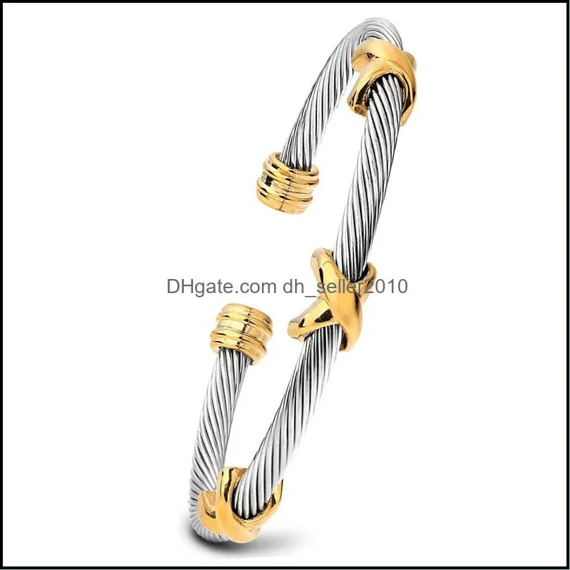 bracelet jewelry wholesale individual steel wire bracelets X shape titanium steel bracelet stainless steel bracelet men bangle