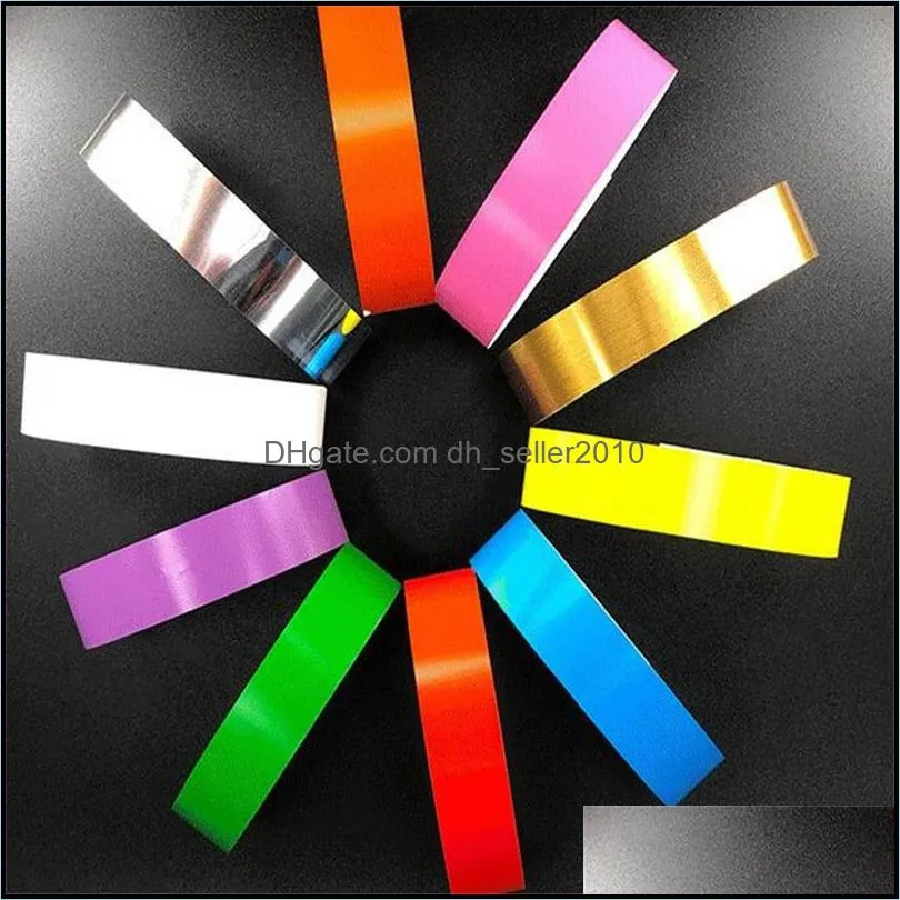 Waterproof Paper Bracelets Ticket Mens Women Synthetic Wrist Strap Admission Bangle Disposable Tyvek Multi Color 0 08yl P2