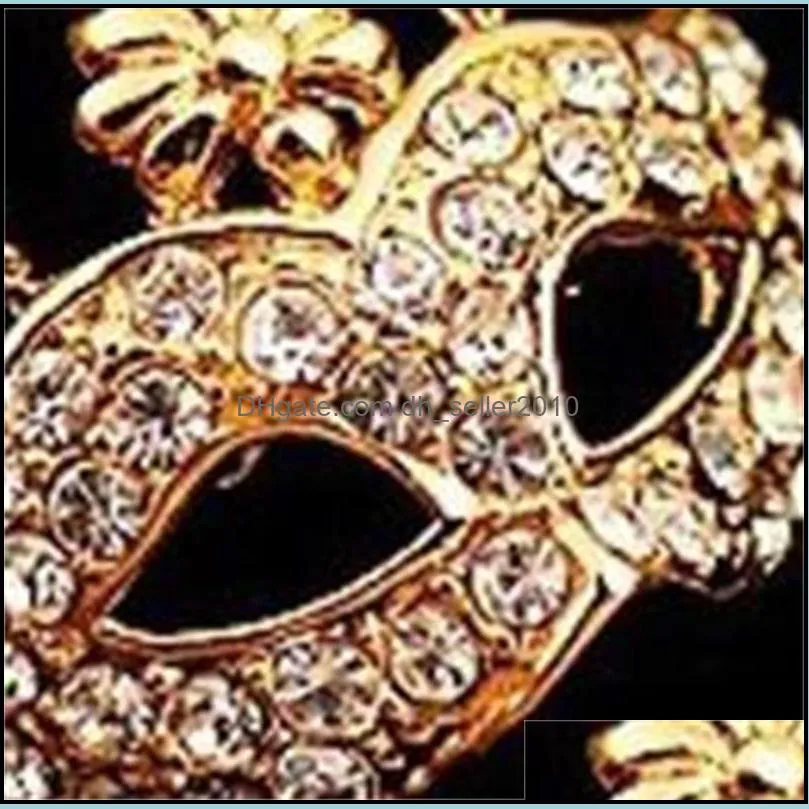Exquisite fox mask embedded crystal diamond short necklace female necklace Masquerade wholesale 201 T2