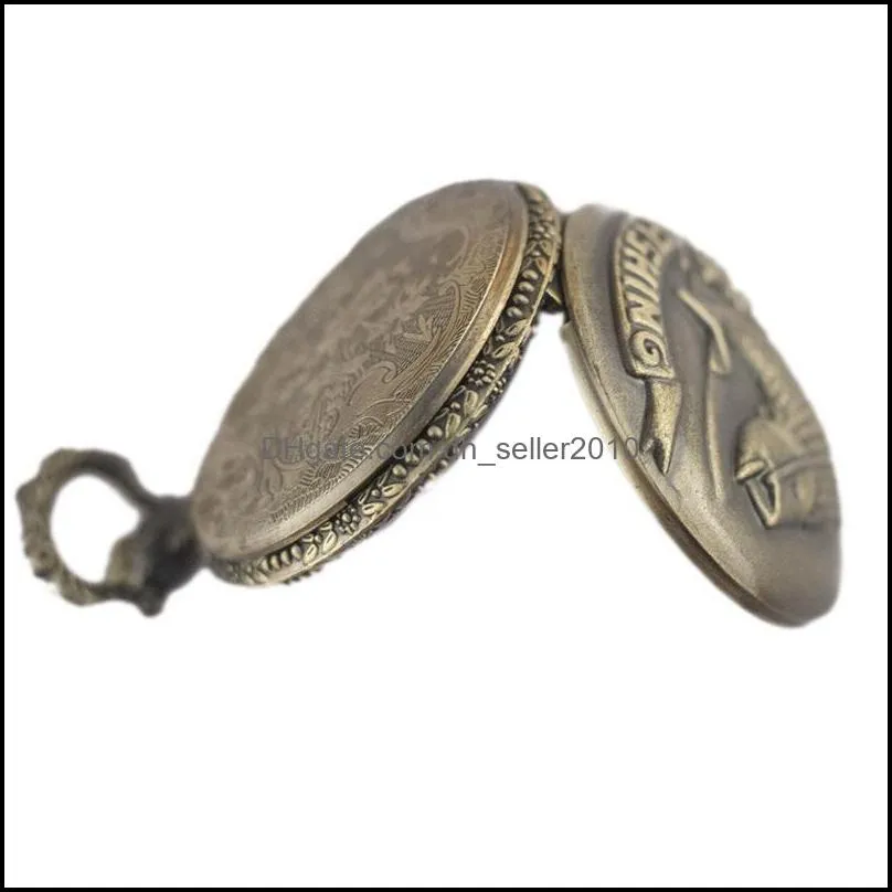 Classic Vintage Bronze Fishing Quartz Pocket Watch Retro Men Women Necklace Pendant Jewelry Gifts fashion pocket 872 Q2