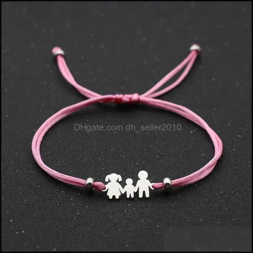 Creative Bracelet We Are Family Jewelry Stainless Steel Women Mens String Chain Rope Adjustable Bracelets 2 5nc K2