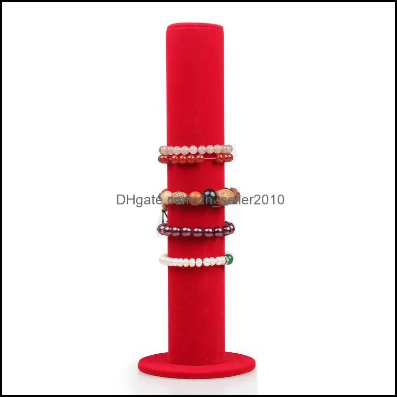 Black Gray Red Velvet Jewelry Display Storage Stand Bracelet Bangle Holder Watch Chain Cases Shelf Packaging 2482 T2