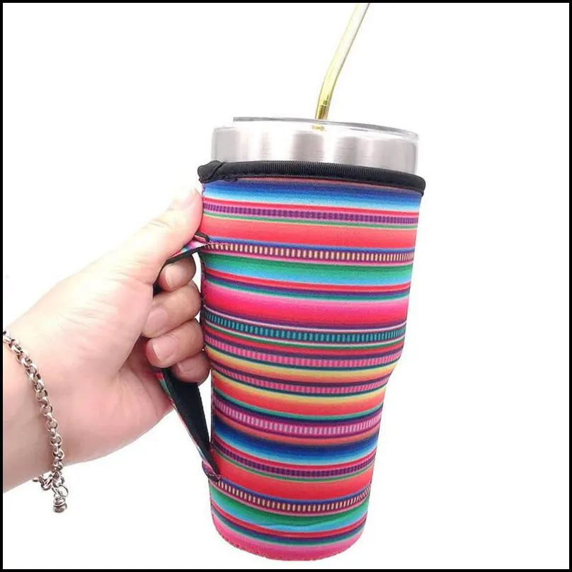 30oz tumbler sleeve 29 styles neoprene cup cover with carrying handle keep cool anti-freeze bag