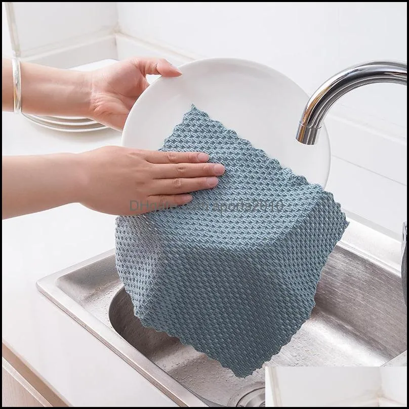 Anti-grease Wiping Rags Kitchen Efficient Super Absorbent Microfiber Cleaning Cloth Home Washing Dish Cleaning