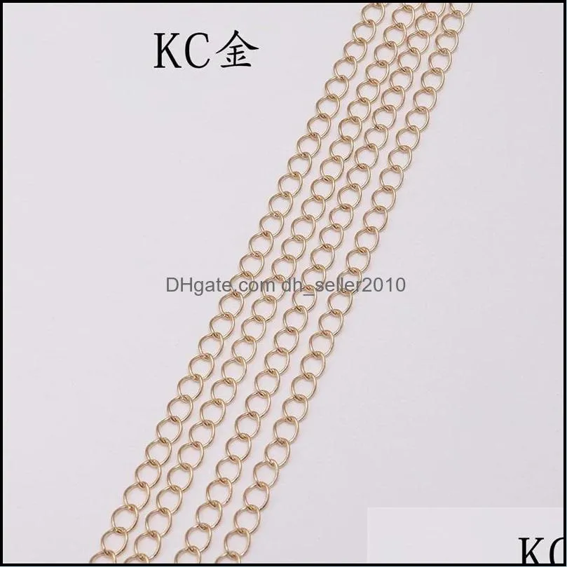 5m/lot 2.5 2.8 3.6 4.8 mm Long Open Link Ring Extended Extension Necklace Chains Tail Extender Chain For Jewelry Making Supplies 796