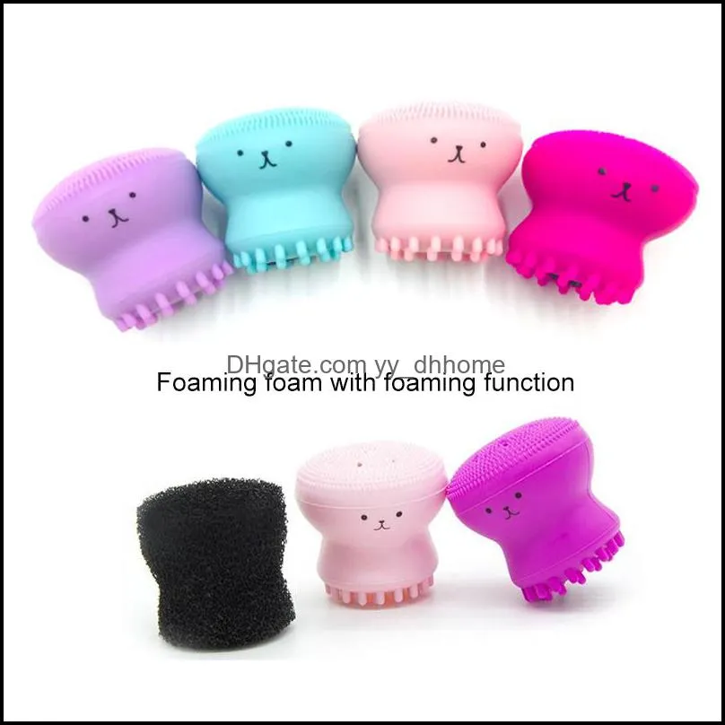 Silicone Face Cleansing Brush Facial Octopus Shape Deep Pore Exfoliating Blackhead Face Scrub Washing Brush Makeup